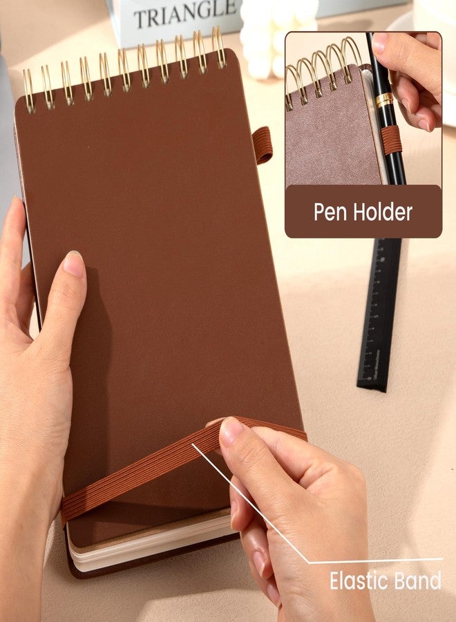 Yoment Top Spiral Notebook Journal 240 Sheets Leather Notebooks for Work 5x7 Top Bound Spiral Notebook for Writing, Travel, Work and School, Brown - Image 5