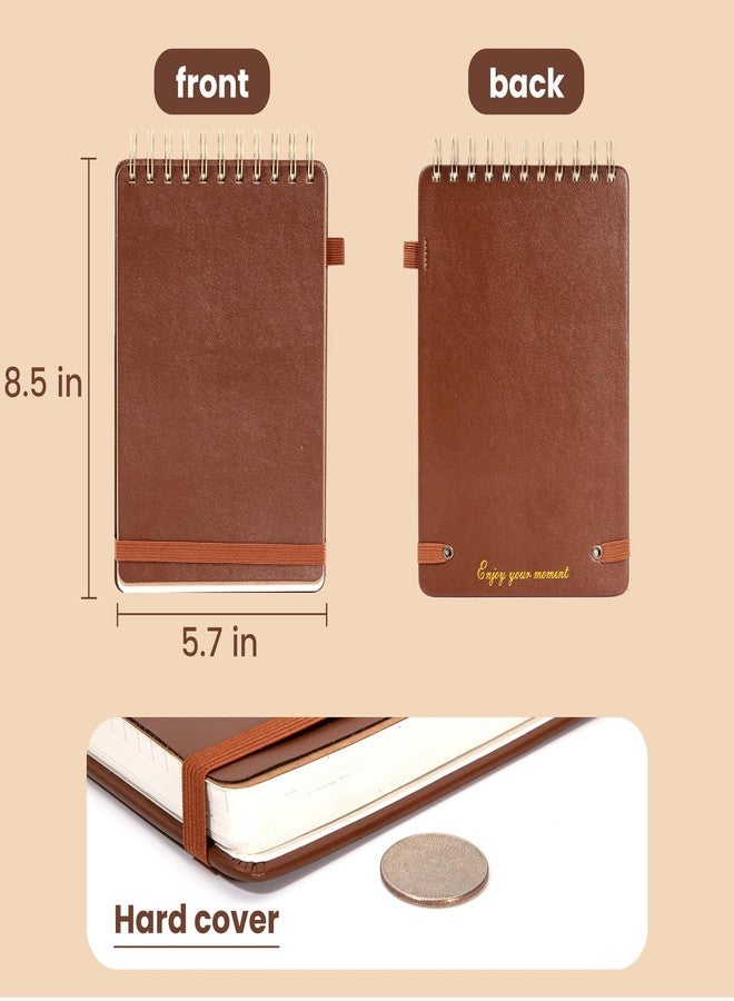 Yoment Top Spiral Notebook Journal 240 Sheets Leather Notebooks for Work 5x7 Top Bound Spiral Notebook for Writing, Travel, Work and School, Brown - Image 3