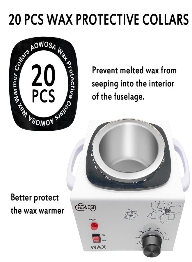 AOWOSA Professional Waxing Kit Wax Warmer Single Pot Wax Heater Machine for Hair Removal, Large Waxing Pot with Non-Stick Easy Clean Pot, 50 Sticks & 20 Collar, for Spa Salon Beauty Esthetician Home(White) - Image 2