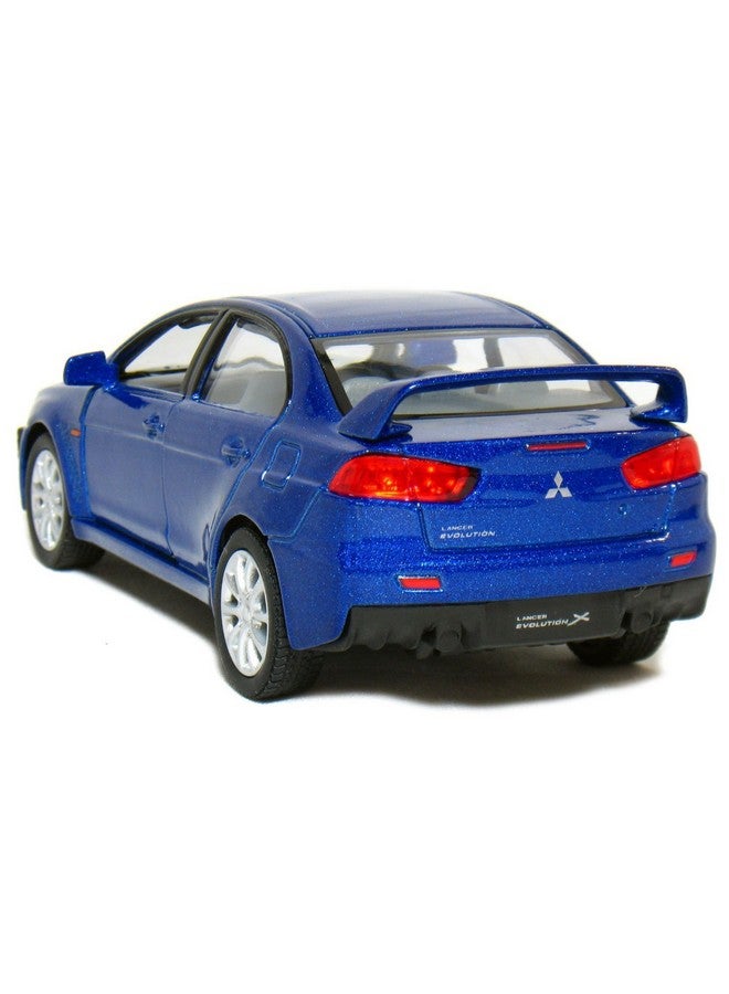 KiNSMART 2008 Mitsubishi Lancer Evolution X 1:36 Scale 5" Blue - Image 2