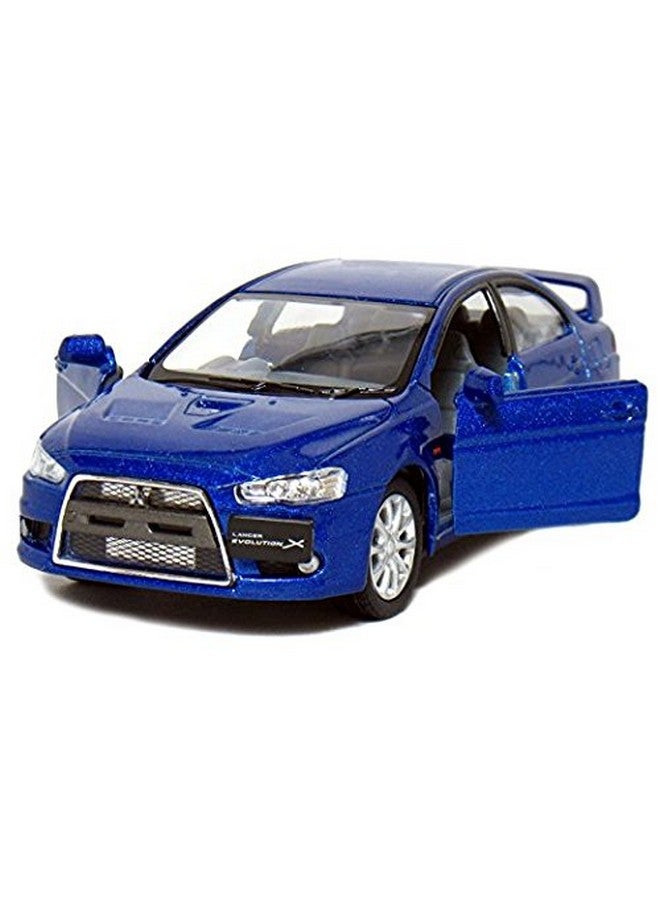 KiNSMART 2008 Mitsubishi Lancer Evolution X 1:36 Scale 5" Blue - Image 5