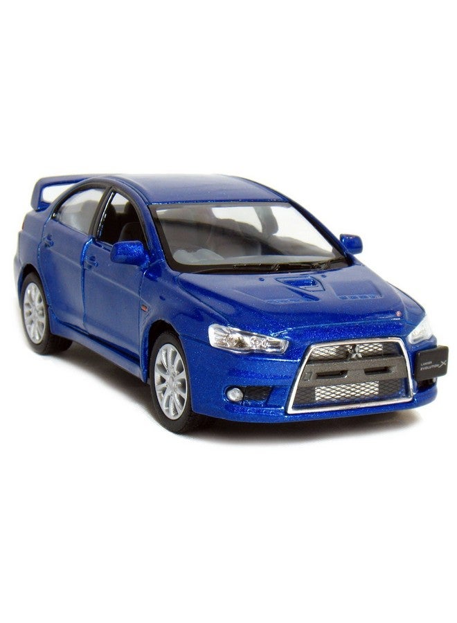 KiNSMART 2008 Mitsubishi Lancer Evolution X 1:36 Scale 5" Blue - Image 1