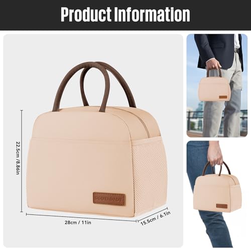 douyadady Lunch Bag WomenMen Lunch Box WomenMen beige - Image 3