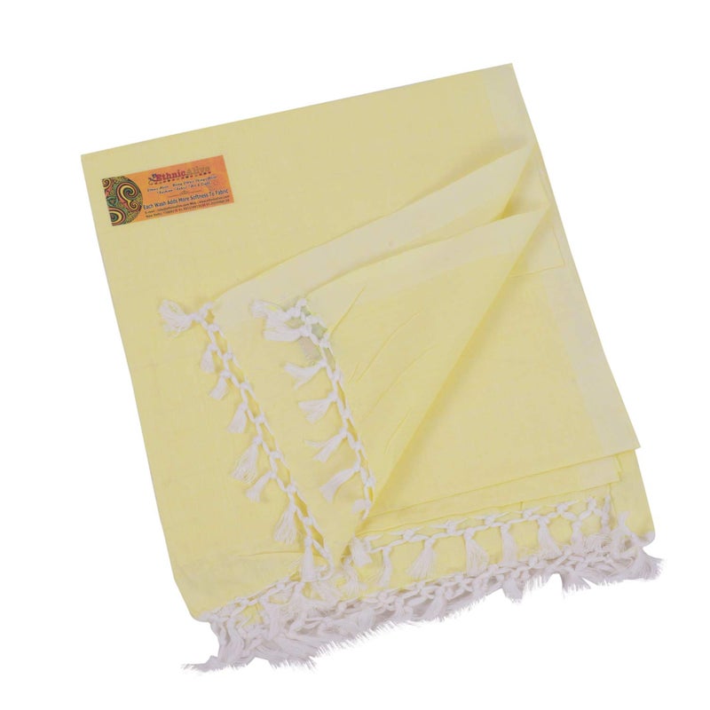 EthnicAlive Nic Bhagalpuri Silk Lemon Chadar/Soft Cotton Single Layer Chadar/Summer All Season Handloom Duvet/Comforter/Topsheet Throw and Travel Blanket - Image 2