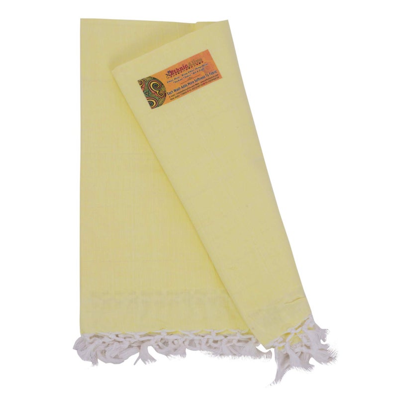 EthnicAlive Nic Bhagalpuri Silk Lemon Chadar/Soft Cotton Single Layer Chadar/Summer All Season Handloom Duvet/Comforter/Topsheet Throw and Travel Blanket - Image 1