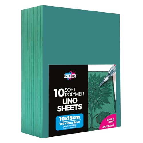 ZIELER 100mm x 150mm x 3mm Soft Cut Lino Printing Bloc Sheets 394 x 59 x 012 Pack of 10 - Image 1