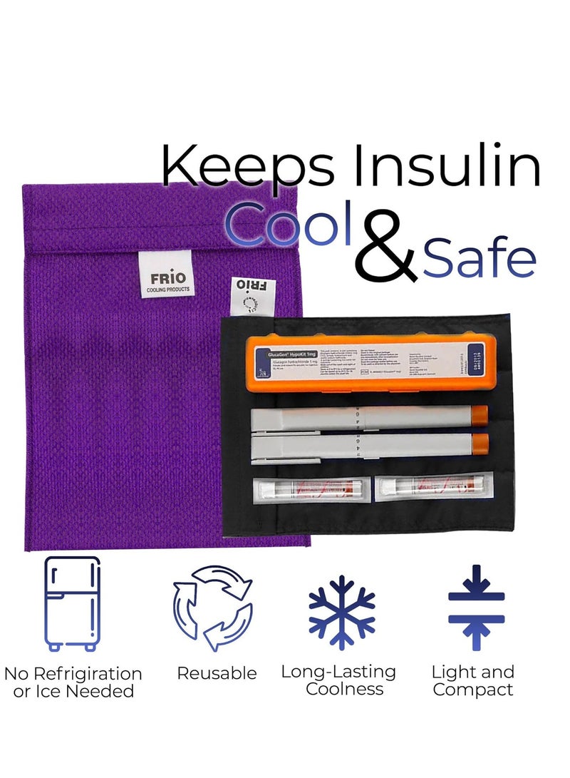 فريو FRIO ® كبيرة ، محفظة السفر المبردة بالأنسولين الأصلية لمرضى السكر باللون البنفسجي - Image 5