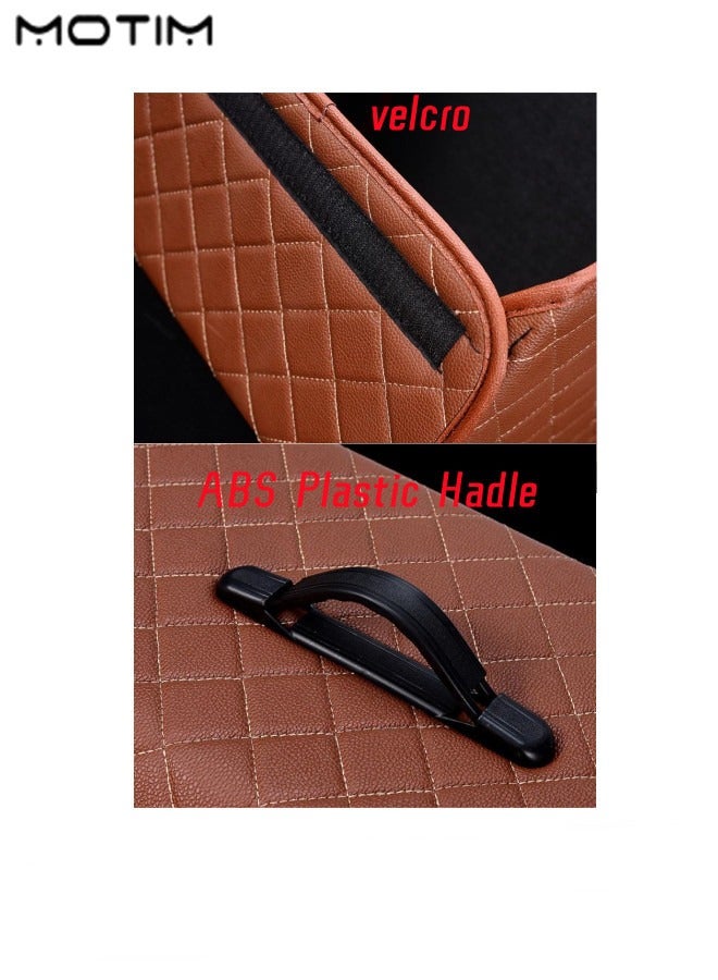 Motim Car Trunk Organizer And Storage Box, 30*30*30 CM, Collapsible Leather Trunk Cargo Organizer, Dust-proof Waterproof Leather Boot Case Car Organizer, Can Be Folded, Perfect for SUV Auto Vehicle - Image 5