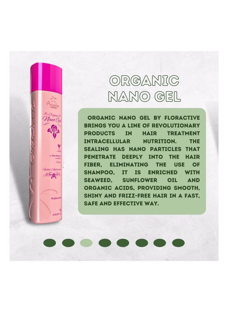 Floractive Organic Nano Gel Protein 1000ml – Natural Hair Straightening & Hydration Treatment - Image 3