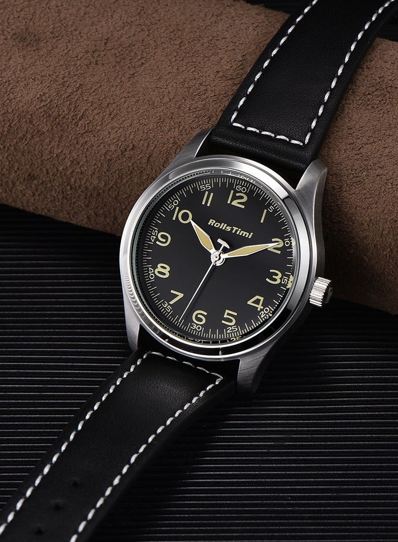 RollsTimi  Quartz Men's Watches Casual Sports Field Watch for Men Business Pilot Wristwatch Leather Watchband RT7901  - Image 3