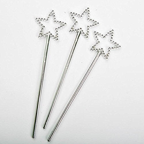 Rhode Island Novelty Mini Sequin Star Wands | Silver | Pack of 12 - Image 2