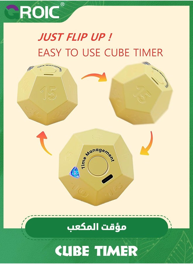 GROIC - Cube Timer, Pomodoro Timer, Rechargeable Small Cute Timer, Timer for Kids and Classroom, Kitchen Timer for Cooking, Workout & Study Countdown Timer, Time Management Timer - Image 1
