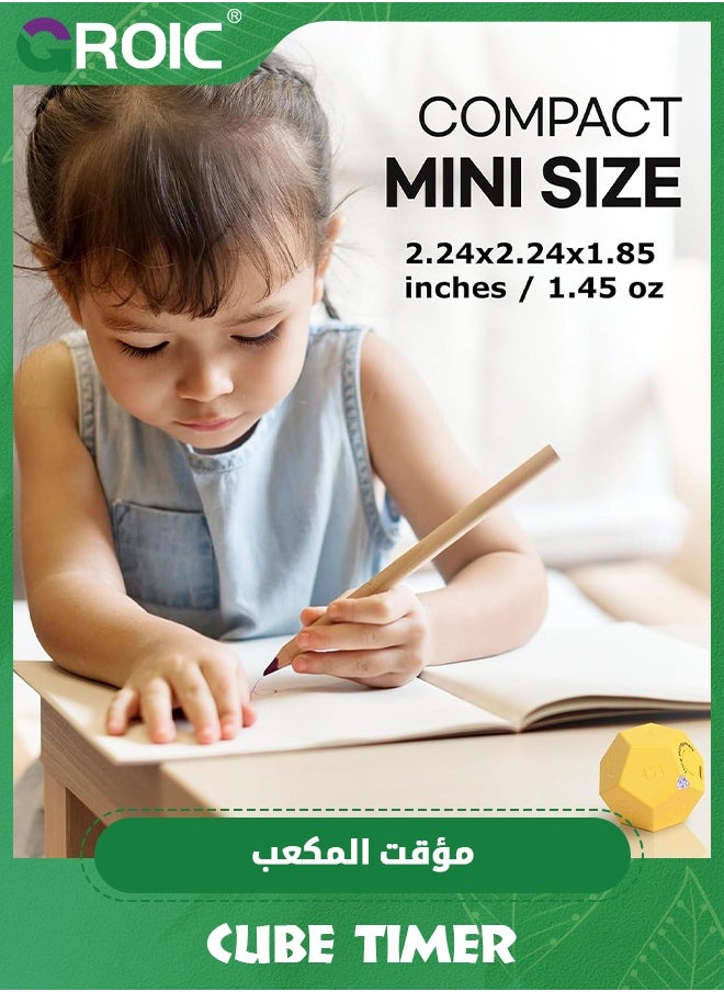 GROIC - Cube Timer, Pomodoro Timer, Rechargeable Small Cute Timer, Timer for Kids and Classroom, Kitchen Timer for Cooking, Workout & Study Countdown Timer, Time Management Timer - Image 1