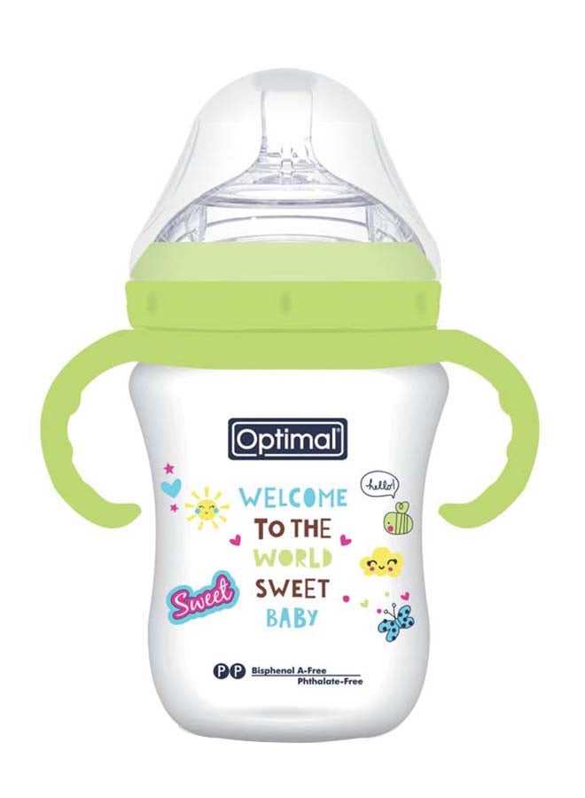 Optimal Mamilla Feeding Bottle Double Anti - Colic System, 300 ML, 6M+, Green