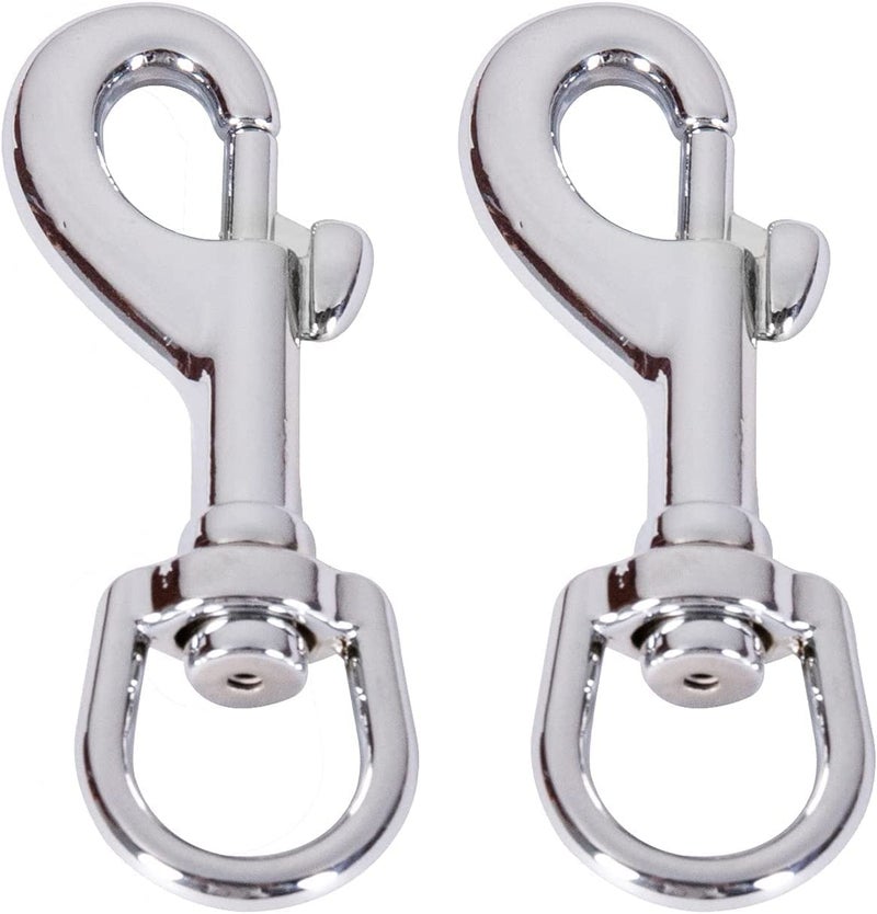 NQ Flag Swivel Snap Clips - Heavy Duty Metal Flag Snaps Hooks with Swivel Eyelet for Max 5/16" Diameter Flagpole Rope, Flag Pole Hardware, Clips for Flag, Pet Leash, Leather Craft (Silver, Pack of 2) - Image 1