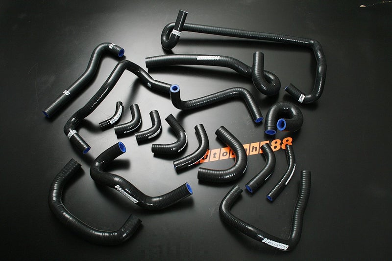 Autobahn88 Heater Silicone Hose Kit, compatible with 1989-1994 Nissan Skyline GTR R32 RB26DETT BNR32 (Black -with Clamp Set) - Image 5