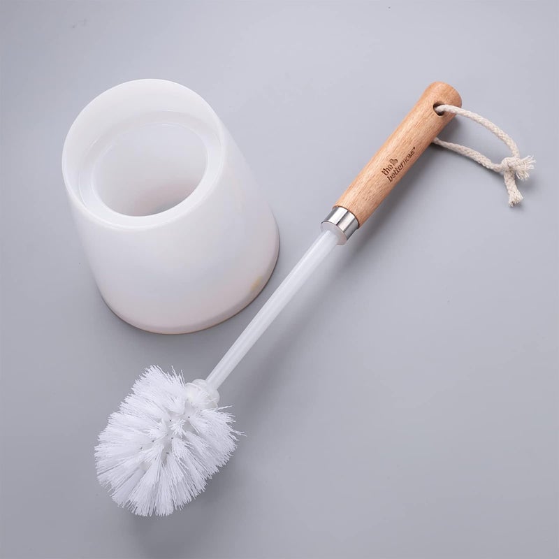 The Better Home Wood Wooden Toilet Brush With Holder Stand Premium Toilet Cleaner Brush Cleaning Brush For Bathroom Sleek Toilet Brush - Image 1