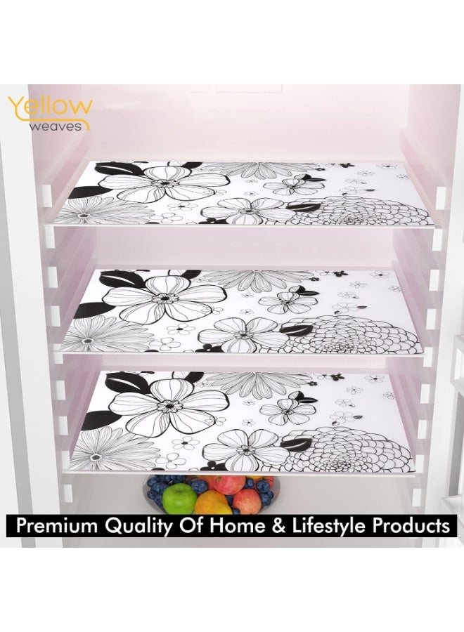 ينسج الأصفر مجموعة Yellow Weaves الحصرية المكونة من غطاء علوي للثلاجة، وغطاءين للمقابض، و3 سجادات للثلاجة (أسود وأبيض، مجموعة من 6 قطع) - Image 2