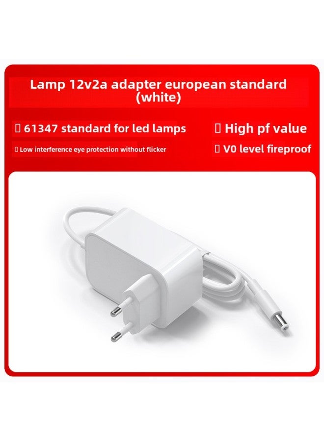 24V1A Lamps 61347 Standard German Standard European Standard LED Table Lamp Nail Lamp CE/GS Certified Power Adapter-Color:12v2a Dedicated Lamps European Standard Gs Certification White-Specifications:DC Head 5.5*2.1  - Image 1
