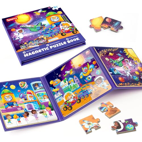 SYNARRY Magnetic Puzzles for Toddlers 35 Space Planets Solar System Travel Puzzles for Kids Ages 46 Easter Basket Stuffers Gifts for Kids Car Airplane Road Trip Activities Magnet Games Toy - Image 1