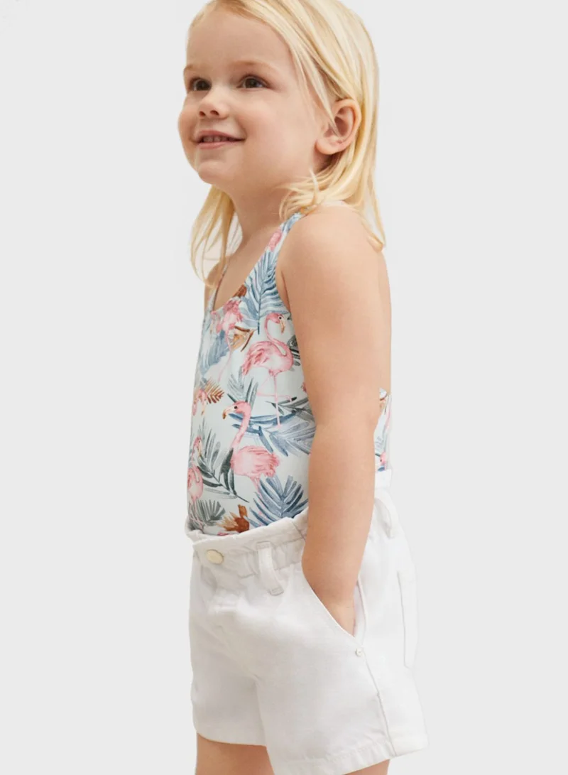 MANGO Infant Flamingo Print Swimsuit