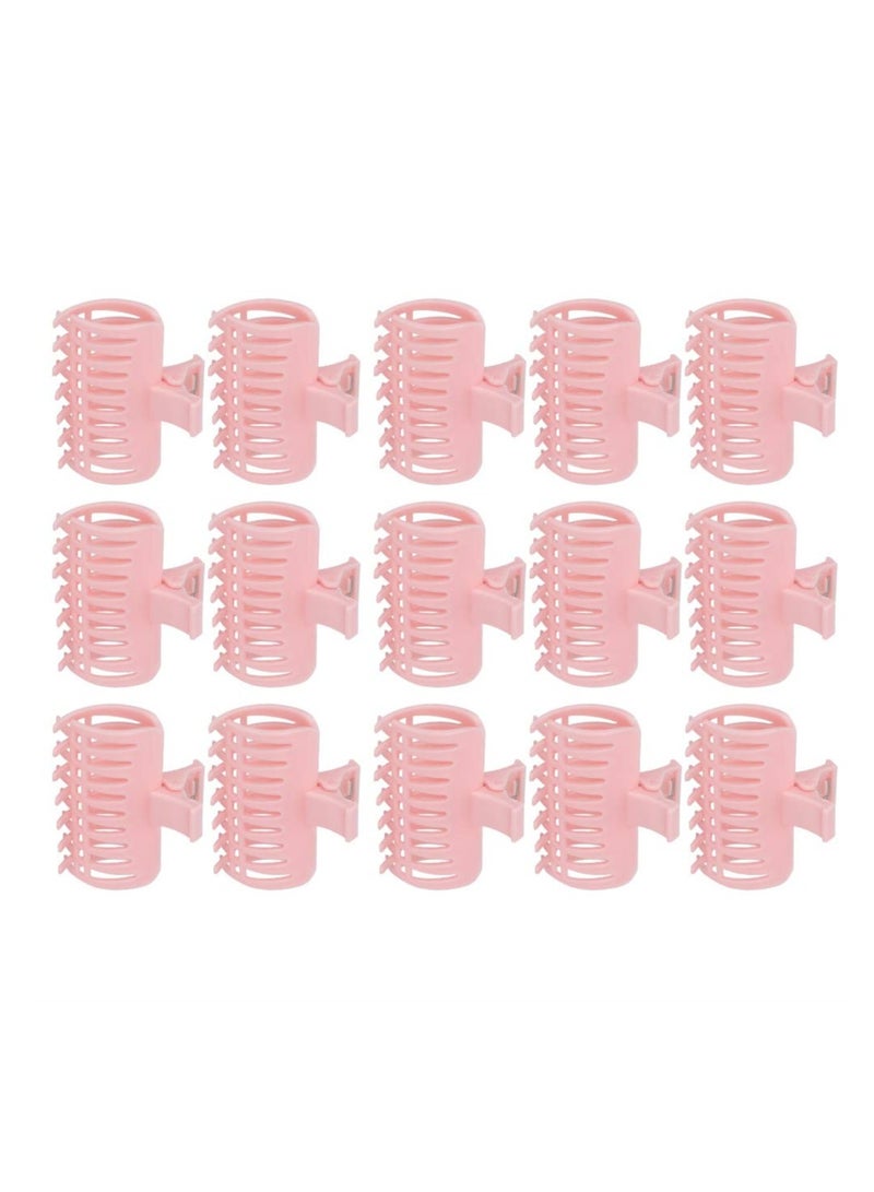 SYOSI 15 Pcs Hot Roller Clips, Hair Curler Claw Clip for Girls Women, Safety & Heat Resistance Heated Roller Clips for Long and Medium Hair, Replacement Roller Clips for Hair Section Styling (Pink) - Image 1