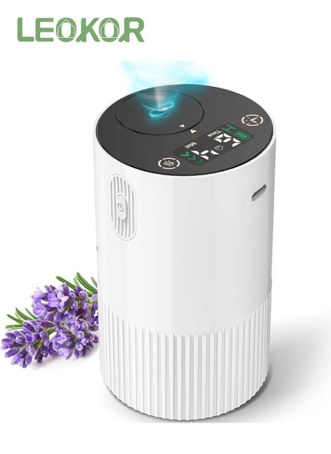 Waterless Diffuser for Essential Oil, Portable Air Freshener Diffuser Mini Scent Machine, Aromatherapy Diffuser for Home with Battery Indicator, 4 Mist Level Nebulizer