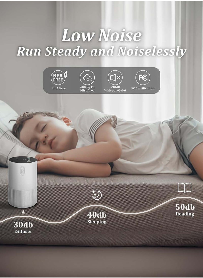 Waterless Diffuser for Essential Oil, Portable Air Freshener Diffuser Mini Scent Machine, Aromatherapy Diffuser for Home with Battery Indicator, 4 Mist Level Nebulizer