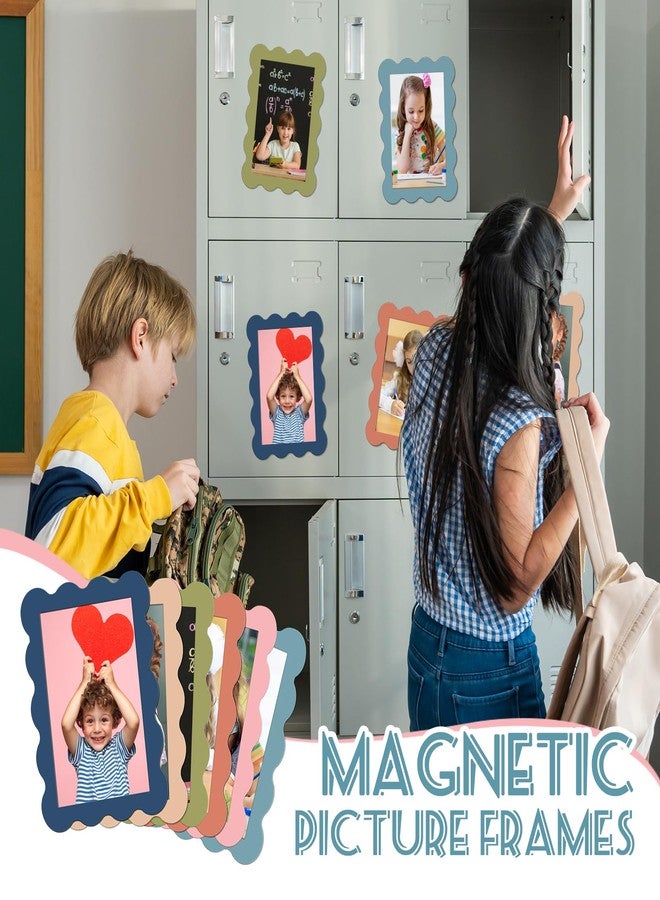 Whaline 12Pcs Magnetic Picture Frames 4 x 6 In Magnetic Photo Frames Boho Colors Photo Magnets for Refrigerator Back to School Locker Accessories - Image 4