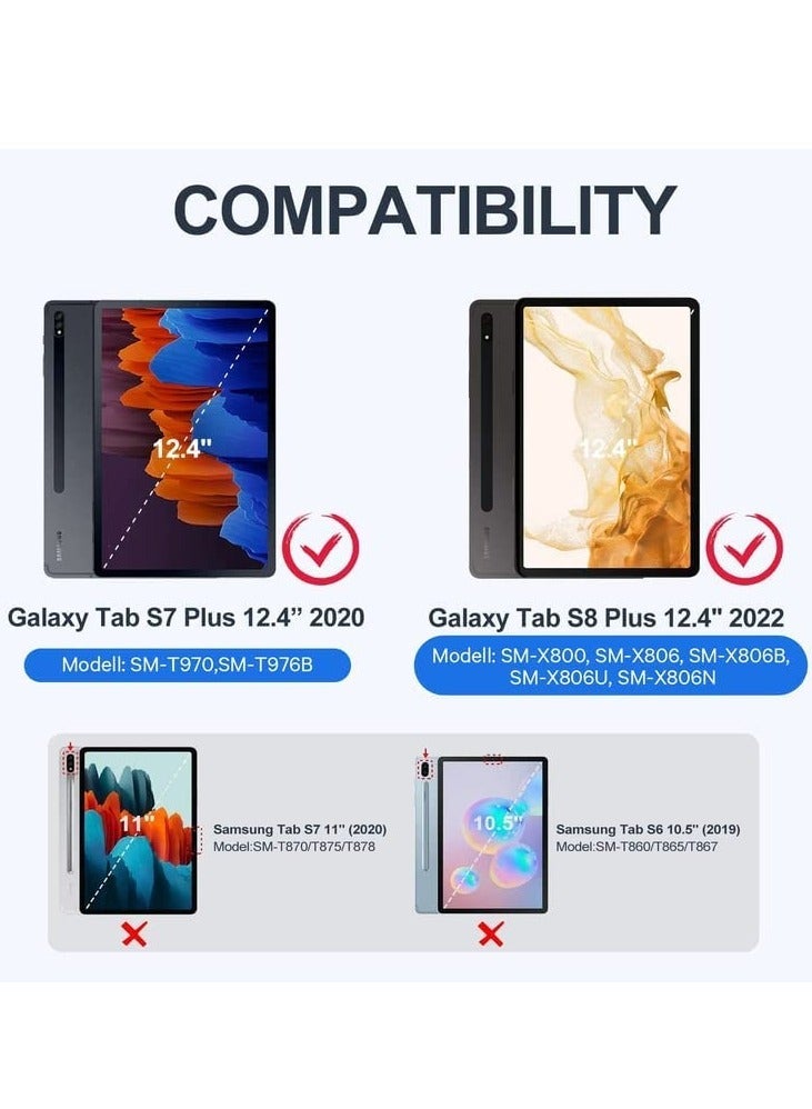 ELTRAZONE Galaxy Tab S8 Plus/ S7 Plus Keyboard Case, Wireless Detachable - Image 2