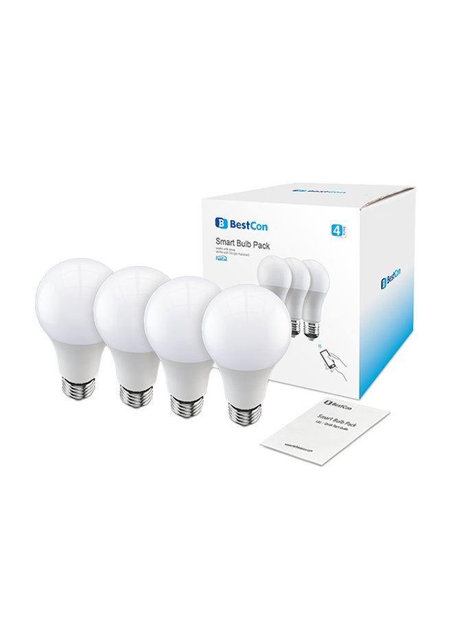 برودلينك 4 قطع من مصباح بيست كون اللاسلكي الذكي أبيض - Image 1