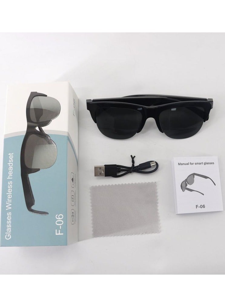 F06 Bluetooth Smart Sunglasses with Built-in Wireless Headset - Black - Image 2
