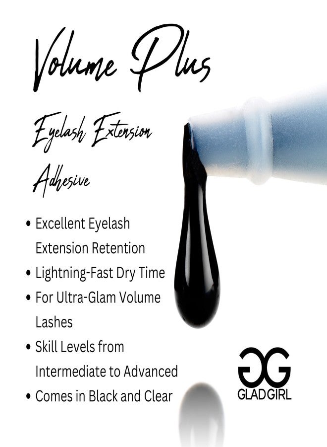 GladGirl False Eyelash Extension Glue - Volume Plus 5ml - Fast Dry Time of 1-2 Seconds - Maximum Eyelash Extension Bond - Ultra Black - Image 3