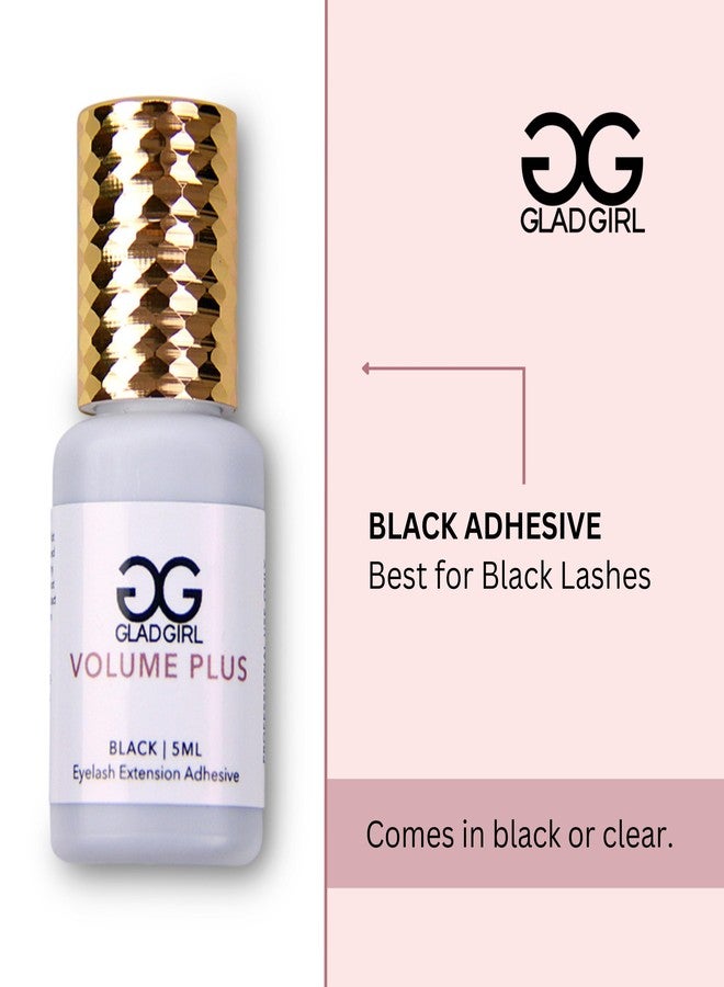 GladGirl False Eyelash Extension Glue - Volume Plus 5ml - Fast Dry Time of 1-2 Seconds - Maximum Eyelash Extension Bond - Ultra Black - Image 4