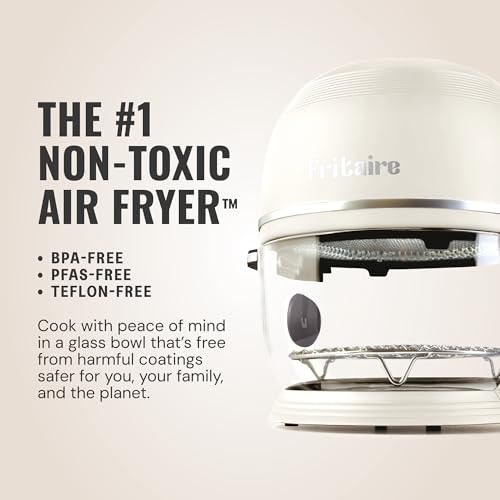 Fritaire Non Toxic Air Fryer™ 9-in-1 Functions - Glass AirFryer 5 Quart w/ 360 Visibility, Self-Cleaning, 400F Vortex Air Fryer for Even Cooking, BPA-Free Teflon Free, Rotisserie, Roast, Bake, Sage - Image 4