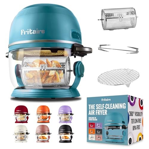 Fritaire Non Toxic Air Fryer™ 9-in-1 Functions - Glass AirFryer 5 Quart w/ 360 Visibility, Self-Cleaning, 400F Vortex Air Fryer for Even Cooking, BPA-Free Teflon Free, Rotisserie, Roast, Bake, Sage - Image 1