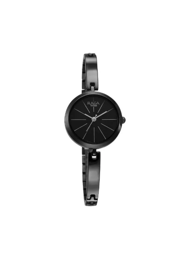 تيتان Titan Raga Viva Quartz Analog Black Dial Grey Metal Strap Watch for Women