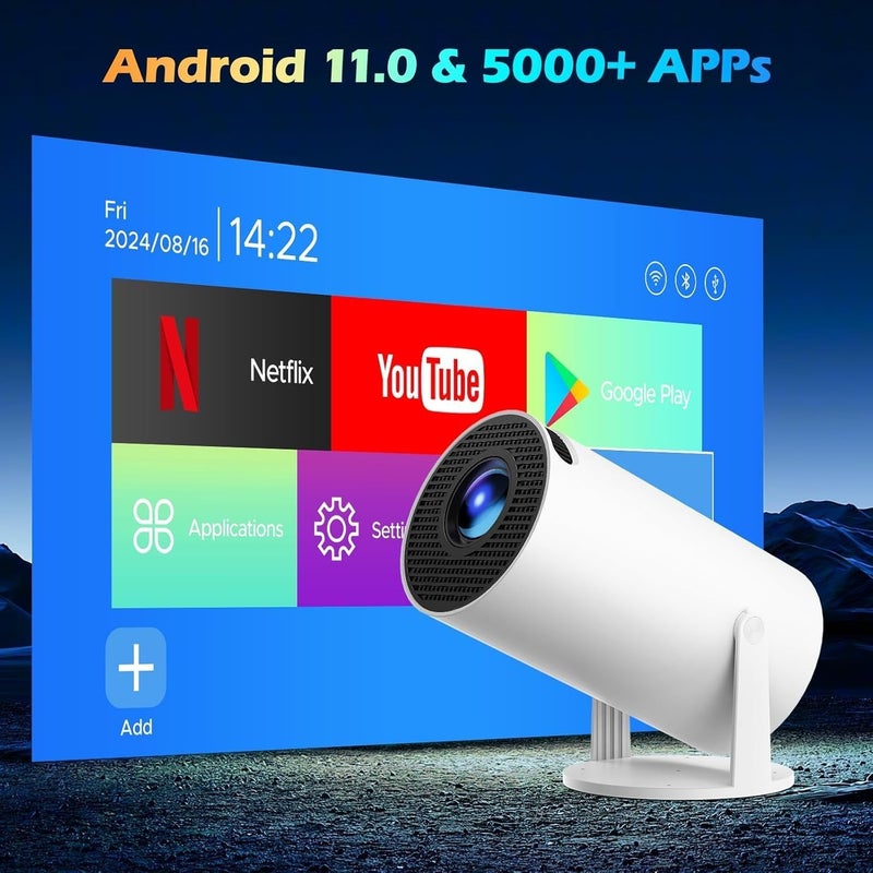 Alpha Glory Trading 4K Android 11.0 Smart Projector with WiFi 6 Auto Keystone 270° Rotation Home Theater - Image 2