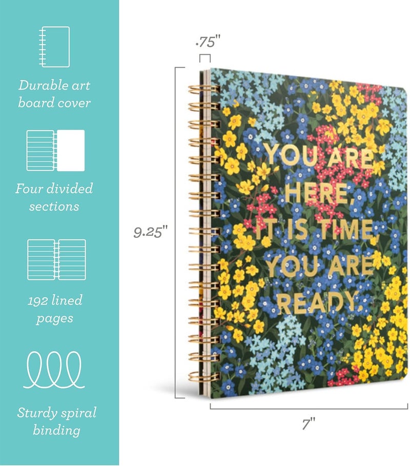 Compendium Spiral Notebook - You are here, it is time, you are ready. — A Designer Spiral Notebook with 192 Lined Pages, College Ruled, 7.0”W x 9.25”H - Image 2