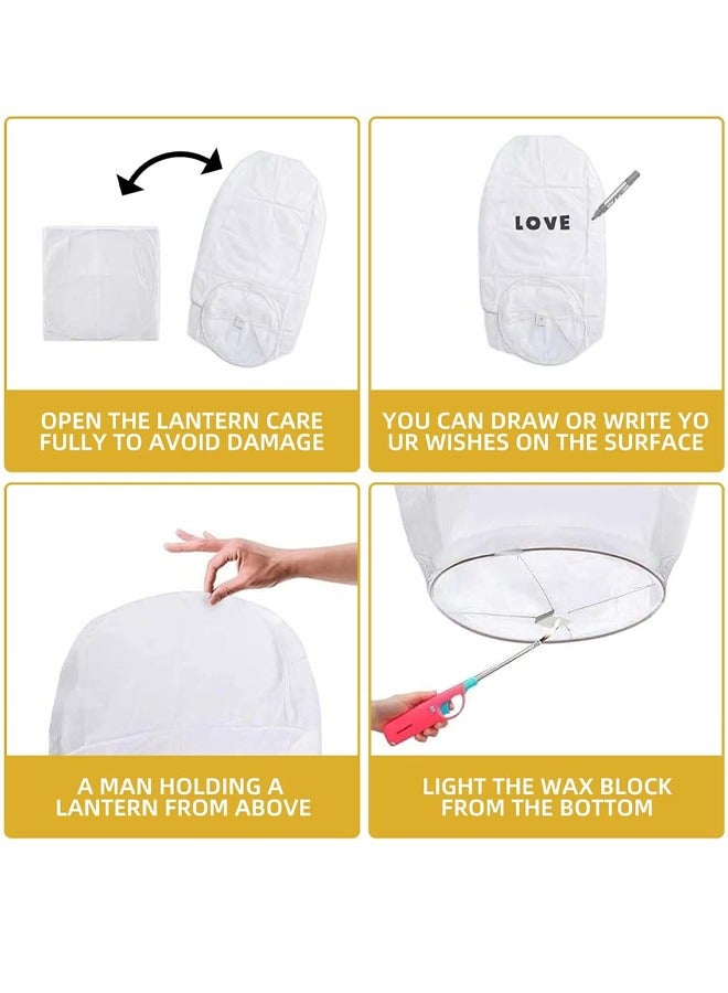 Taimi Pack Of 10 Flying Sky Lanterns For Memorials Wedding Parties And New Year's Day In Green - Image 2