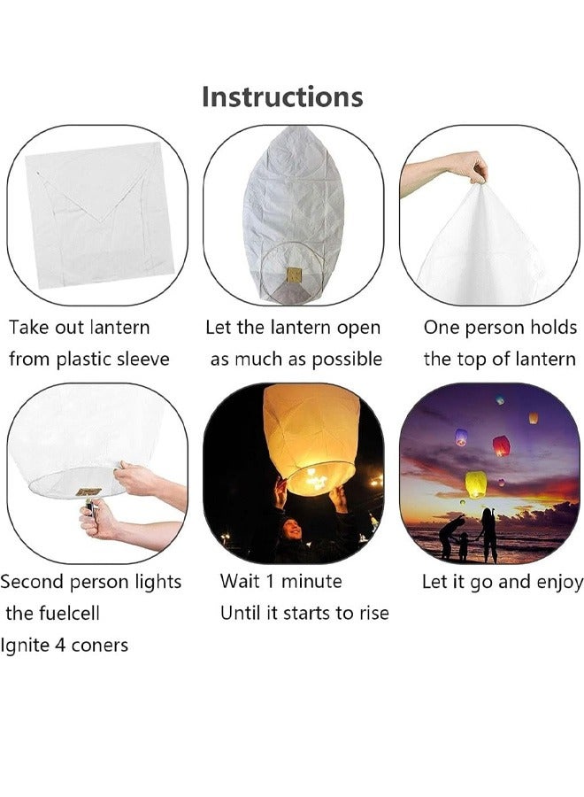 Taimi Pack Of 10 Flying Sky Lanterns For Memorials Wedding Parties And New Year's Day In Green - Image 3