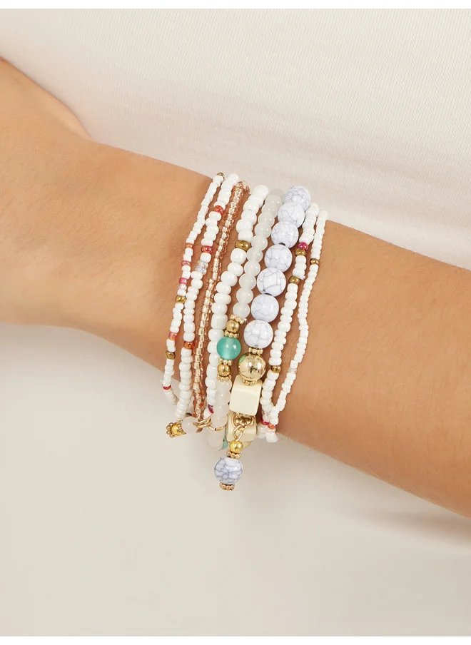 ستايلي Styli Multi-Strand Beaded Bracelet Set
