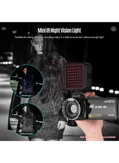 ANDOER Andoer IR49S Mini IR Night Vision Light Infrared Photography Light for Video Camera Camcorder Built-in Rechargeable Battery with 3 Cold Shoe Mount for Vlog Video Recording  - Image 2