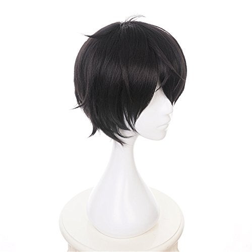 Xingwang Queen Anime Short Black Layered Cosplay Wig Party Wigs for Men Boys - Image 2