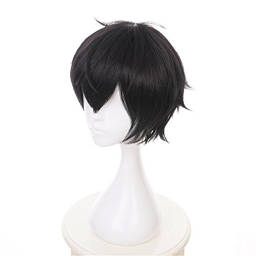 Xingwang Queen Anime Short Black Layered Cosplay Wig Party Wigs for Men Boys - Image 3