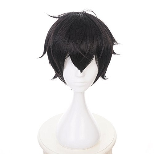 Xingwang Queen Anime Short Black Layered Cosplay Wig Party Wigs for Men Boys - Image 1