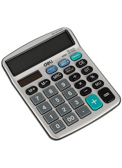 Deli Deli EM19810 Desktop Calculator | 12 Digits | Solar & LR54 Battery Powered | 120-Step Check | Silver | Ideal for Office & School Use (1PCS/Color Box)  - Image 2