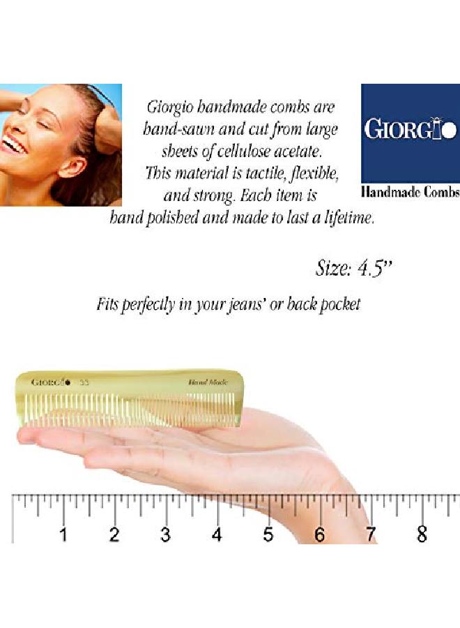 Giorgio G33 Double Tooth Small Hair Pocket Comb Fine/Wide Tooth Comb For Hair Beard And Mustache Coarse/Fine Hair Styling Grooming Comb For Men Women And Kids Saw Cut Handmade And Polished - Image 4
