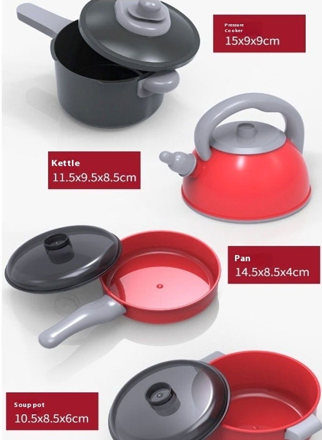 81 Pcs Kitchen Playset Food Toys with Veggies, Fruits Play Kitchen Accessories Set for Kids Pots Pans Playset Cooking Utensils Play Food for Girls & Boys - Image 3