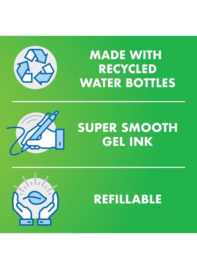 PILOT B2P - Bottle to Pen Refillable & Retractable Rolling Ball Gel Pen Made From Recycled Bottles, Fine Point, Black G2 Ink, 12-Pack (31600) - Image 2